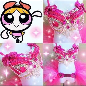 Custom made Blossom Powerpuff Girls Ravewear